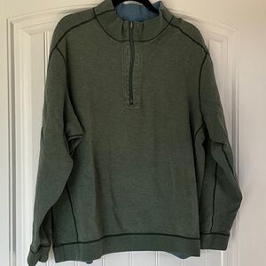 Men's Reversible Green/Blue Half-Zip Sweatershirt